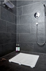 Covoras pentru baie antiderapant, din plastic, Duckboard Alb, 55 x 55 cm