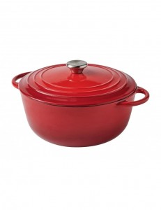 Cratita din fonta cu invelis emailat si capac, Rossa Collection Rosu, 5 L