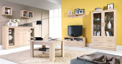 Set de mobila living din pal, 3 piese Cremona Sonoma Oak