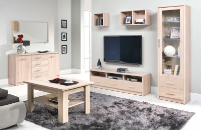 Set de mobila living din pal, 4 piese Cremona II Sonoma Oak