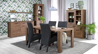 Set de mobila dining din pal 5 piese "Cristal' Oak