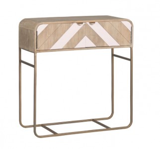 Consola din lemn cu 2 usi Pink Chevron, l85xA35xH88 cm