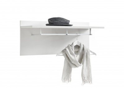 Cuier cu etajera din pal si MDF Nelia Alb, l83xA38xH43 cm