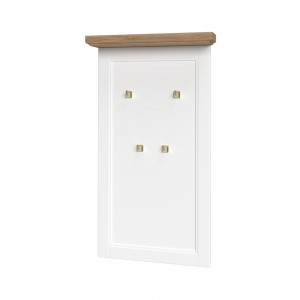 Cuier din pal si MDF, Tara CLK Alb Mat / Nuc Pacific, l65xA13xH115 cm