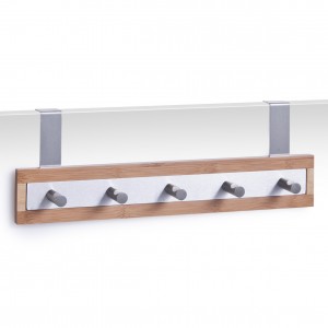 Cuier pentru usa, din metal si bambus, Scandi Natural, l36xA6xH12 cm