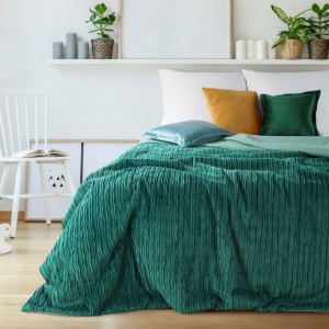 Cuvertura Avilla Premium Velvet Verde Inchis, 220 x 240 cm