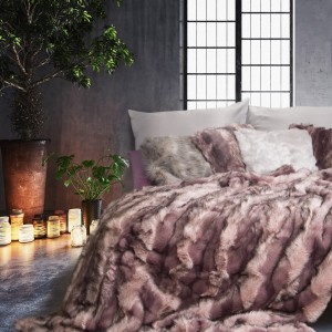 Cuvertura din blana ecologica Hariet Brown, 150 x 180 cm