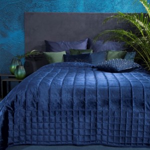 Cuvertura Laila Eva Minge Velvet Bleumarin, 220 x 240 cm