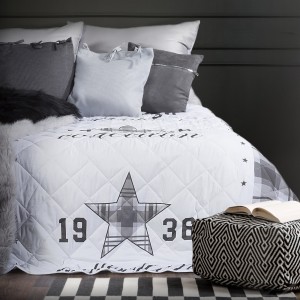 Cuvertura pat copii Astre White / Grey, 170 x 210 cm