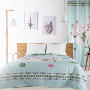 Cuvertura pat copii Lama Multicolor, 170 x 210 cm