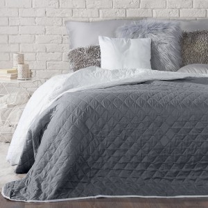 Cuvertura reversibila Alex Dark Grey / White, 230 x 260 cm