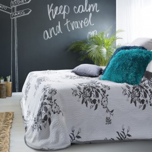 Cuvertura reversibila Amelia White / Grey, 220 x 240 cm