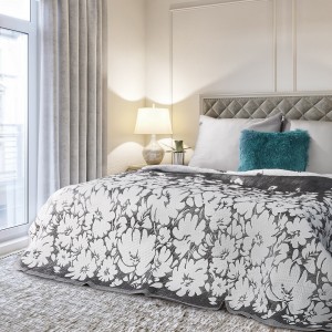 Cuvertura reversibila Angela White / Grey, 220 x 240 cm