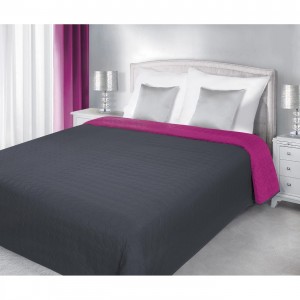 Cuvertura reversibila Carla Graphite / Purple, 220 x 240 cm