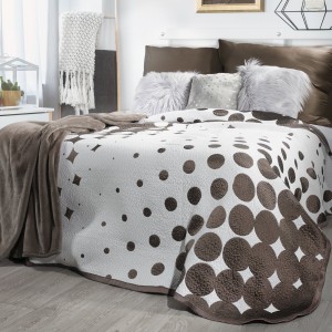 Cuvertura reversibila Danny Cream / Brown, 220 x 240 cm