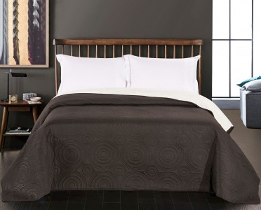 Cuvertura reversibila din microfibra Anthony Black / White