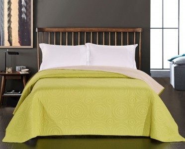 Cuvertura reversibila din microfibra Anthony Lime / Cream