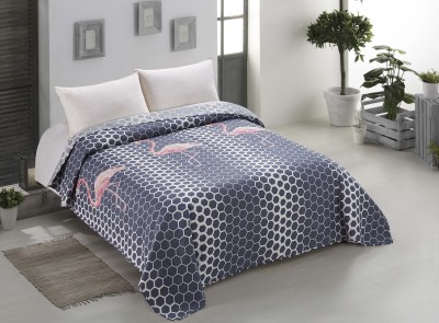 Cuvertura reversibila din microfibra Flamingo Grey / Pink