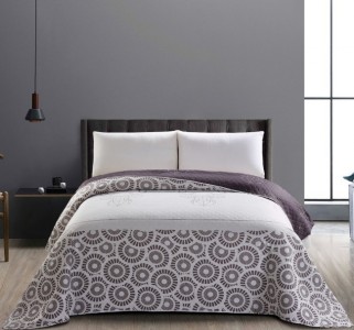 Cuvertura reversibila din microfibra My Deer Friend White / Grey