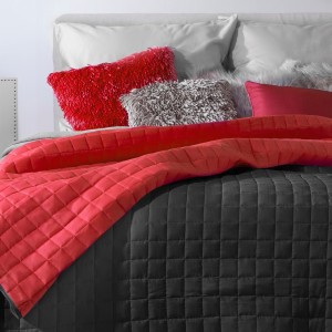 Cuvertura reversibila Eva Black / Red, 220 x 240 cm