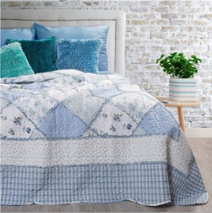 Cuvertura reversibila Eva Cream / Blue, 220 x 240 cm