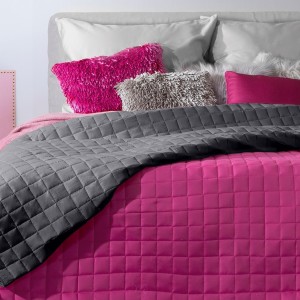 Cuvertura reversibila Eva Fuchsia / Graphite, 220 x 240 cm