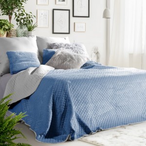 Cuvertura reversibila Filip Blue / Light Grey, 220 x 240 cm