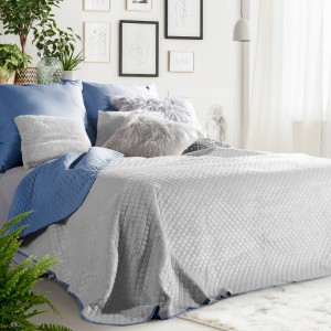 Cuvertura reversibila Filip Dark Blue / Grey, 220 x 240 cm