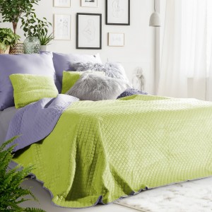 Cuvertura reversibila Filip Lila / Light Green, 220 x 240 cm