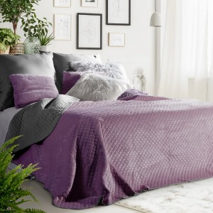 Cuvertura reversibila Filip Purple / Dark Grey