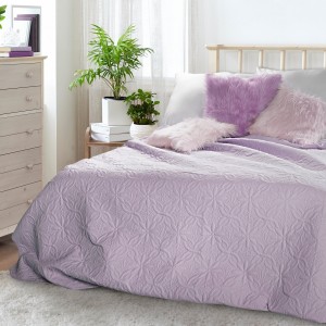 Cuvertura reversibila Floral Purple, 220 x 240 cm
