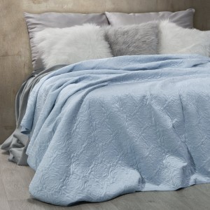 Cuvertura reversibila Melanie Light Blue, 220 x 240 cm