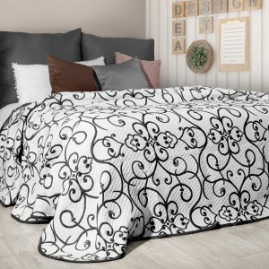Cuvertura reversibila Milo Black / White, 170 x 210 cm