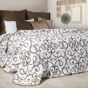Cuvertura reversibila Milo Cream / Brown