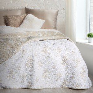 Cuvertura reversibila Nicole Cream / Beige, 220 x 240 cm
