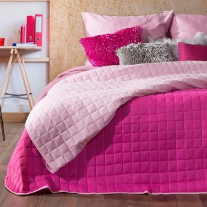 Cuvertura reversibila Paula Fuchsia / Light Pink, 220 x 240 cm
