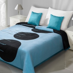Cuvertura reversibila Rita Turquoise / Black, 220 x 240 cm