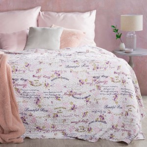 Cuvertura reversibila Rosita Cream / Pink, 220 x 240 cm