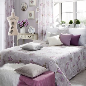 Cuvertura reversibila Vesna Purple / Beige 