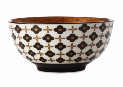 Set 4 boluri supa Marigold, Black Flower, 15,5 cm