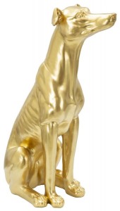 Decoratiune din rasina Cane Auriu, l22,5xA44xH62 cm