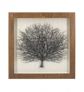 Decoratiune de perete, Diana Coral Nuc / Negru, 60 x 60 cm