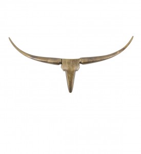 Decoratiune de perete din aluminiu, Bull's Head Small Bronz Antichizat, l75xA6xH35 cm