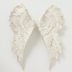 Decoratiune de perete din polirasina Angel Wings Bej, Modele Asortate, l20xA7xH55 cm