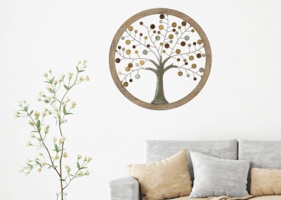 Decoratiune de perete Life Tree I Natural, Ø59 cm