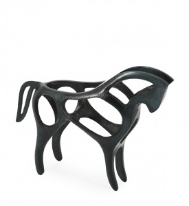 Decoratiune din aluminiu, Antique Horse Negru, L35xl10xH25 cm