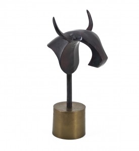 Decoratiune din aluminiu, Bull Bronz Antichizat / Negru, L15xl20xH38 cm
