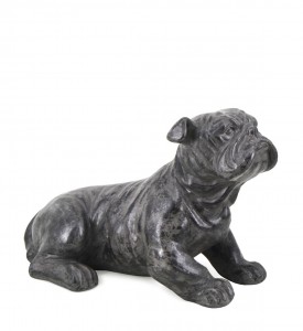 Decoratiune din ceramica, Bulldog Gri Inchis, L35xl17xH25 cm