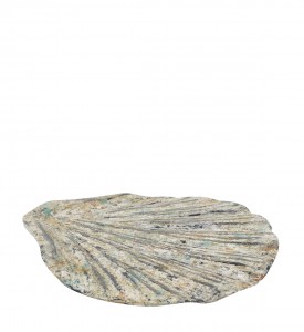 Decoratiune din lemn de albasia, Ethnic Oyster Multicolour, L20xl25xH3 cm