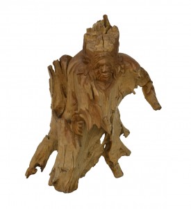 Decoratiune din lemn de tec, Indian Natural, L75xl75xH75 cm